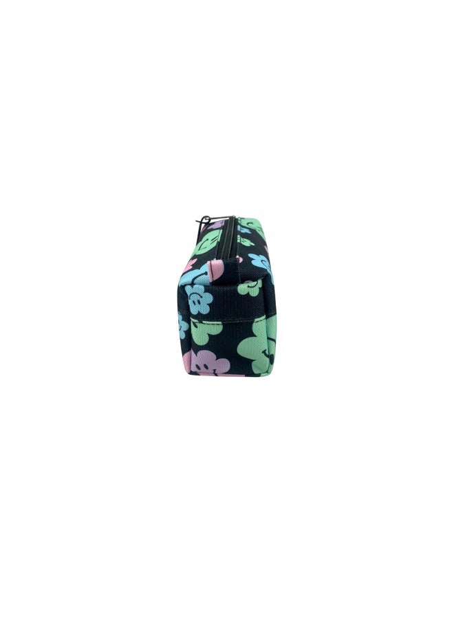 JUST HYPE Original Pencil Pouch - Black Happy Flowers - Image 3