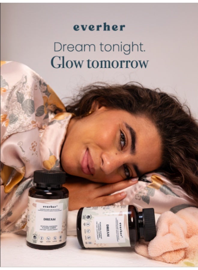 ايفرهير علبتين | علكات دريم | مصنوعة في الولايات المتحدة الأمريكية | تحتوي على الميلاتونين، إل-ثيانين وإل-تريبتوفان | تدعم النوم العميق والاسترخاء والهدوء | خالية من السكر | نباتية | نكهات طبيعية | 60 علكة - Image 5