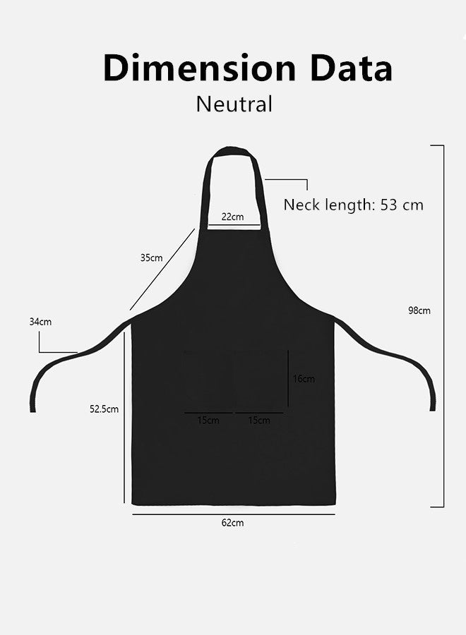 Saiboro Kitchen Chef Apron for Women Men,6pcs Fabric Chef Apron,Kitchen Cooking Baking Hairstylist Woodworking Welding Carpenter Work Bib Apron-Black - Image 2