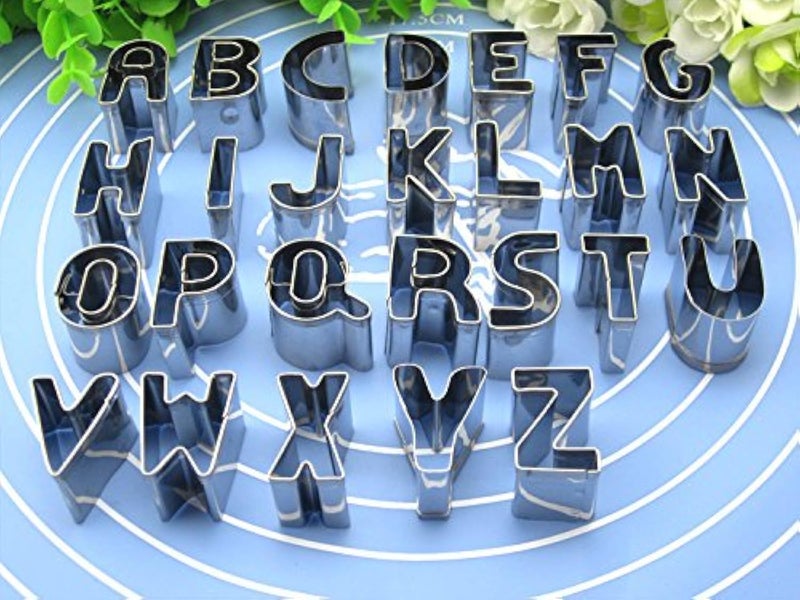 Cookie Cutter Set 26pcs Stainless Steel Alphabet Letters Biscuit Cookies Cutters Molds Mini AZ Shaped Mould Decorating Tool