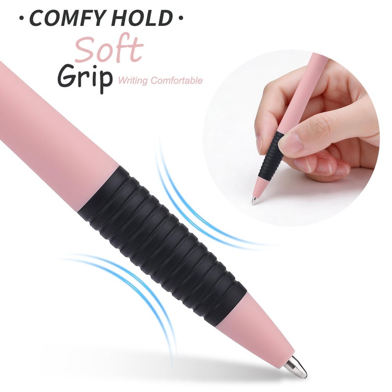 Sikao Pens Bulk, 60 Pack Morandi Ballpoint Pens Black Ink 1.0mm, No Bleed No Skip Smooth Writing, Gripped Slimster Series Click Pens with Soft Grip for Teachers, Students, Servers, School & Office Gifting - Image 3