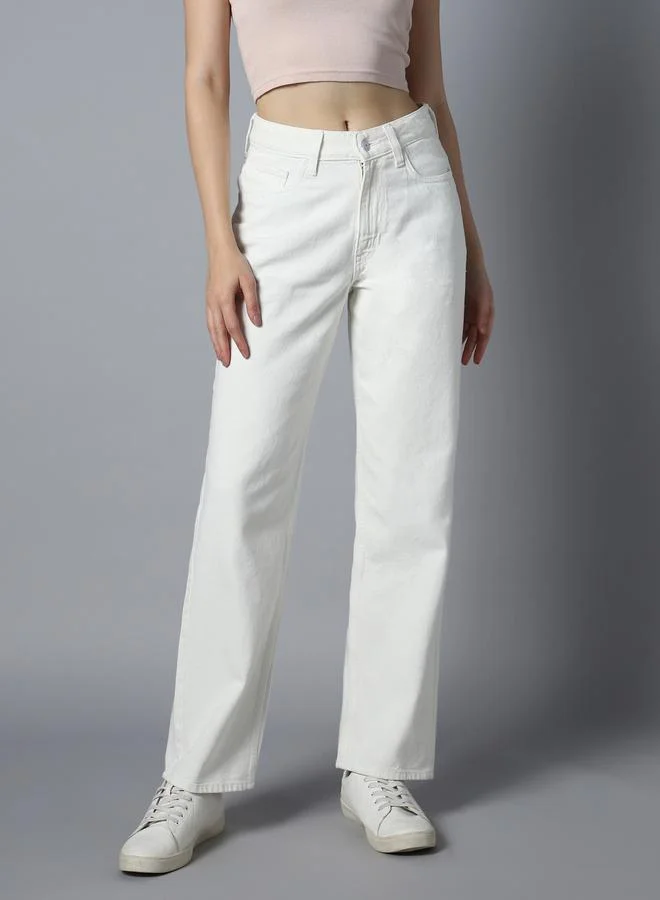 HIGH STAR Women White Jeans