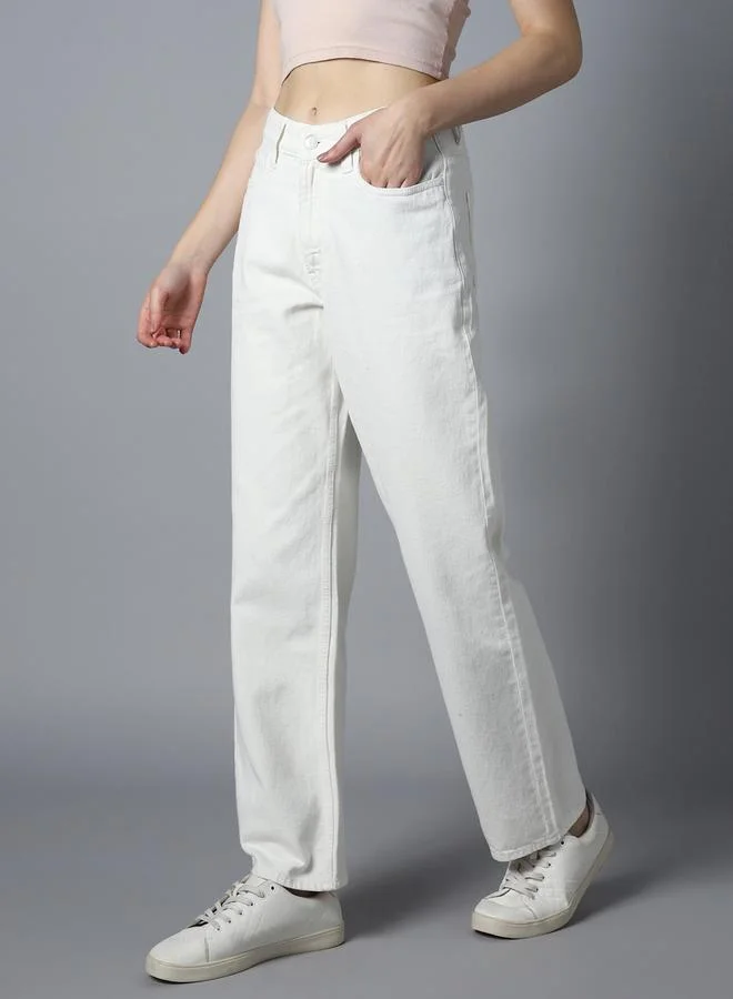 HIGH STAR Women White Jeans