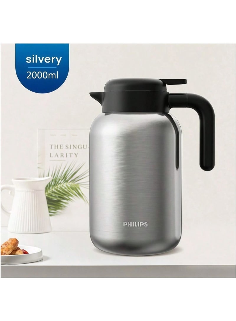 فيليبس ترمس فولاذ 316 سعة 2 لتر,زجاجة سوائل ساخن وبارد 24 ساعة ضد الكسر للبر والسفر والرحلات - Image 1