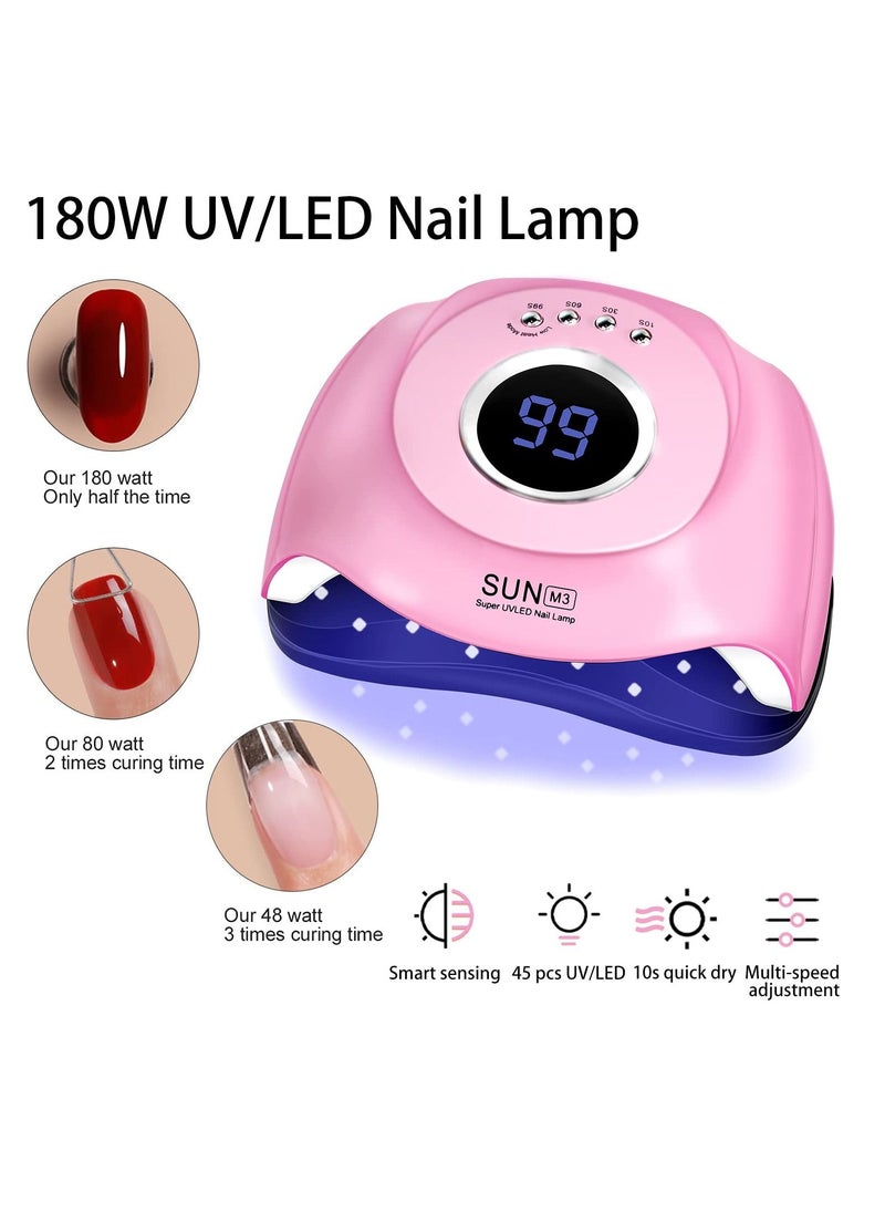 Y&D UV LED Nail Lamp180W Light Dryer for Nails Gel Polish with 45 Lamp Beads 4 Timer Setting LCD Touch Display Screen Auto Sensor Professional  - Image 4