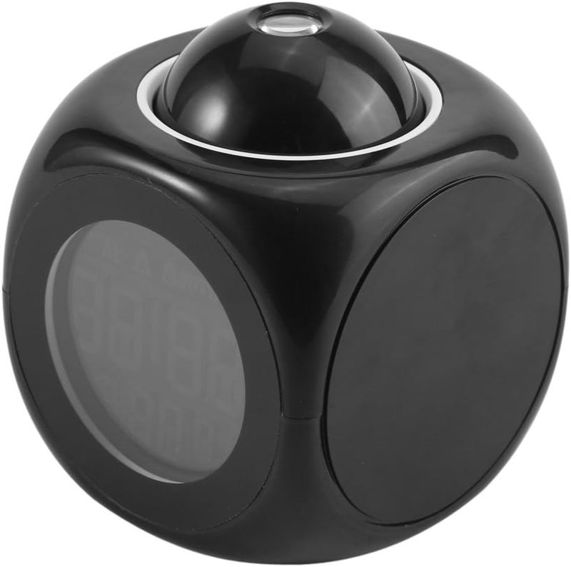 EVGATSAUTO Projection Alarm Clock, Multi-Function Digital LCD Wall Projection Voice Talking Temperature Display LED Alarm Clock for Bedrooms, Black, Approx. 9 * 9 * 10.5cm / 3.5 * 3.5 * 4.1inch - Image 5