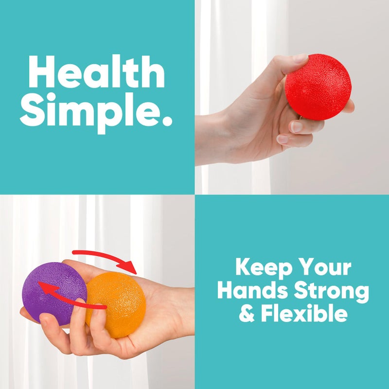 HiKeep Stress Balls for Adults (6 Pack), Stress Ball, Hand Strengthening Devices, Hand Exercisers for Strength, Exercise Squeeze Squishy Wrist Ball, Physical Therapy Exerciser, Grip Strength Trainer - Image 4