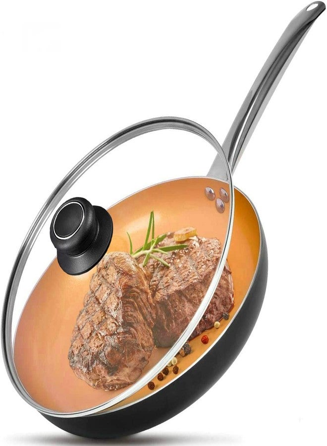 غطاء زجاجي من كوريتاو مقاس 12 بوصة للمقلاة، غطاء للمقلاة، غطاء للمقلاة، غطاء للمقلاة بمقبض، متوافق مع أواني لودج مقاس 11.7-12.3 بوصة - غطاء بديل مقوى مُجمَّع بالكامل، 12 بوصة/30 سم، شفاف - Image 5