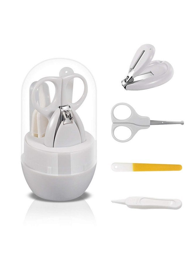 مجموعة العناية بأظافر الأطفال بغطاء شفاف من سونارين، مجموعة العناية بالأطفال 4 في 1، مع مقص أظافر للأطفال ومقص ومبرد أظافر وملقط، مجموعة العناية بأظافر الأطفال حديثي الولادة أو الرضع أو الأطفال الصغار (رمادي) - Image 1