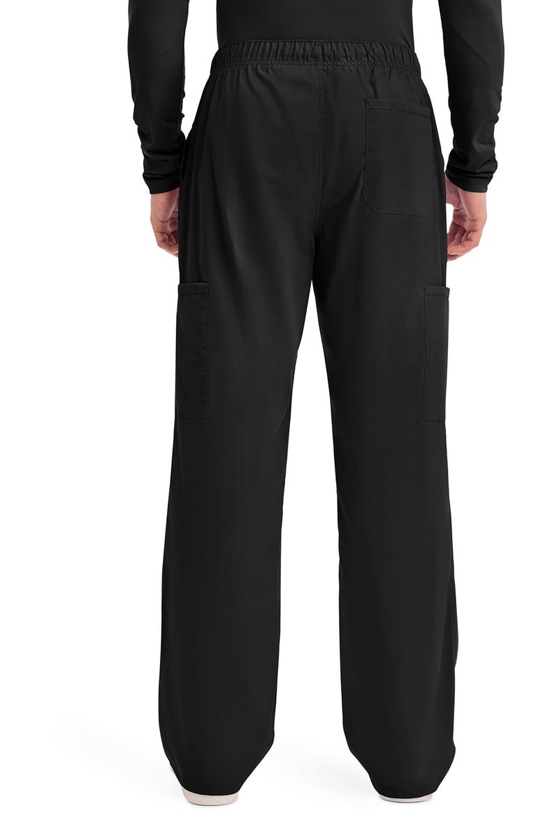 Cherokee Scrubs for Men Tapered Leg Cargo Scrub Pants with Zip Fly, 5 Pockets Elastic Waist 2-Way Stretch & Easy Care - WW190, XS Short, Black - Image 4