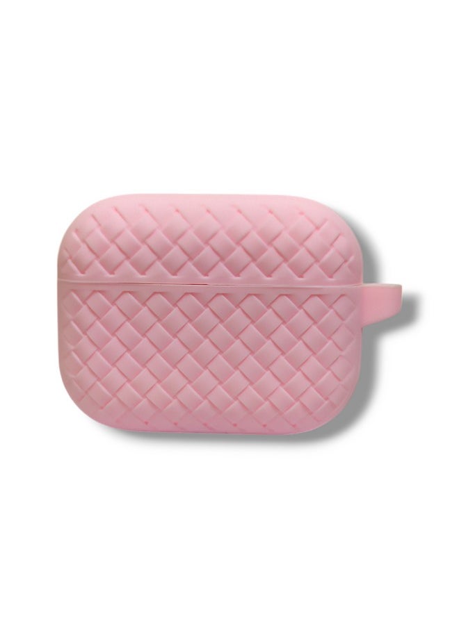 Generic - AirPods Pro 2 Silicone Case with Stylish Ribbed Design - Pink - Image 1