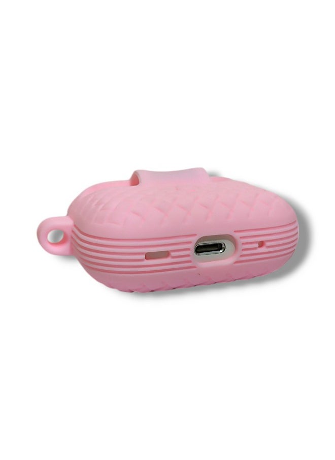 Generic - AirPods Pro 2 Silicone Case with Stylish Ribbed Design - Pink - Image 1