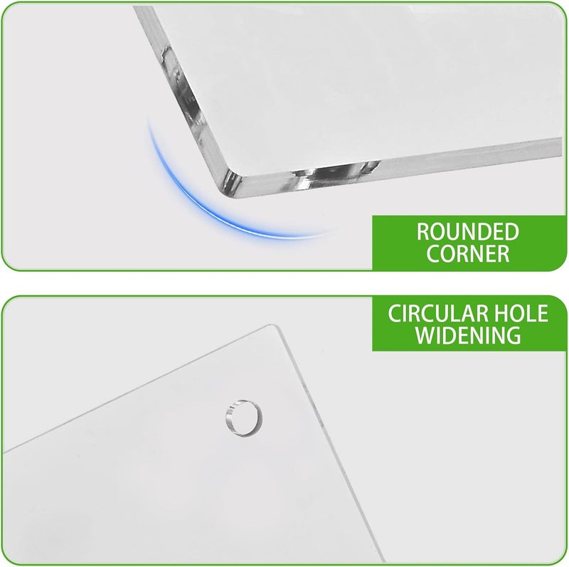 iCAGY Clear Acrylic Dry Erase Board for Wall - Small Wall-Mounted Whiteboard for Office Home and Kids - Sleek Design, Easy Installation, Rounded Corner, 12" x 16", Clear - Image 4