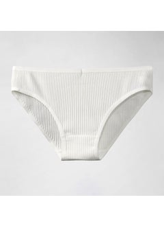 Generic Womens Pure Cotton Underwear Comfortable Breathable Stripe 100% Cotton Triangle mid Waist Simple Briefs Knitted Dry Fast Light purple  - Image 3