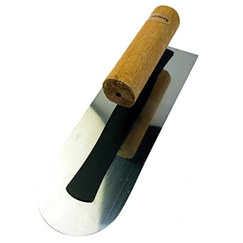BANCOO Stainless Steel Trowel Concrete Tool Round, Concrete Tools, Super Elastic Plane Polishing Trowel, Ultra-thin Professional Trowel, Texture Coating & Art Coating Finishing Knife - Image 1