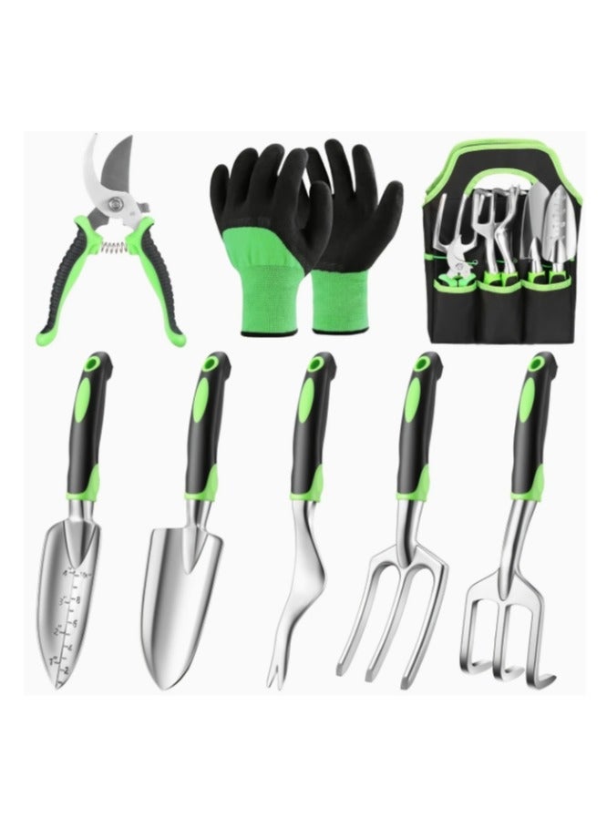 LINGWEI Gardening Tool Set 9 Pieces Aluminium Alloy Garden Tools Kit - Image 1
