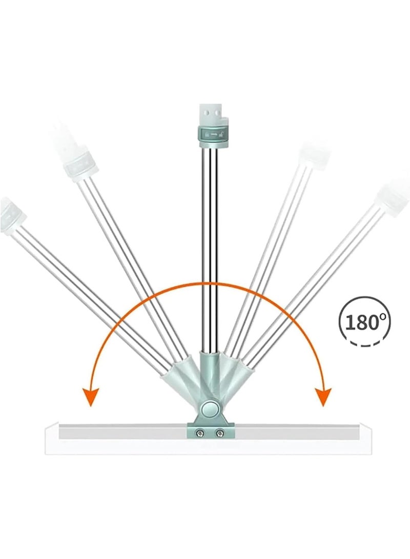 هابي هوم ممسحة أرضيات للحمام والمطبخ برأس دوار 180 درجة وشفرة سيليكون عريضة 50 سم – مقبض قابل للتعديل من الستانلس ستيل بطول 100 سم، خفيفة الوزن ومثالية لتجفيف الأرضيات وتنظيف الانسكابات - Image 4