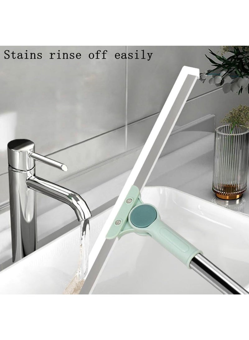 هابي هوم ممسحة أرضيات للحمام والمطبخ برأس دوار 180 درجة وشفرة سيليكون عريضة 50 سم – مقبض قابل للتعديل من الستانلس ستيل بطول 100 سم، خفيفة الوزن ومثالية لتجفيف الأرضيات وتنظيف الانسكابات - Image 3