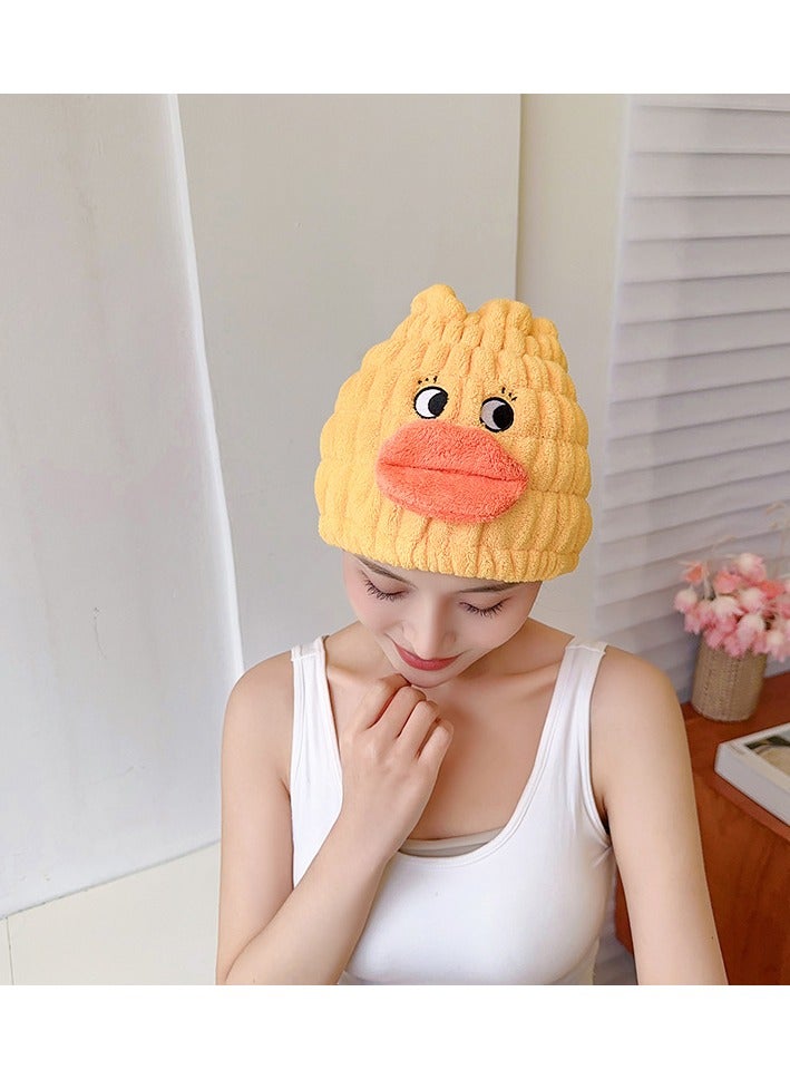 Goolsky 1pc Cartoon Adorable Hair Drying Cap, Duck Unicorn Rabbit Pattern Absorbent & Quick-drying Lady's Turban, Super Soft Dry Hair Cap, For Long & Short Hair, Ideal Bathroom Supplies  - Image 2