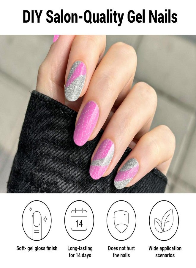 DUKASOU Semi Cured Gel Nail Strips, 28pcs Gel Nail Stickers, Solid Color - Image 4
