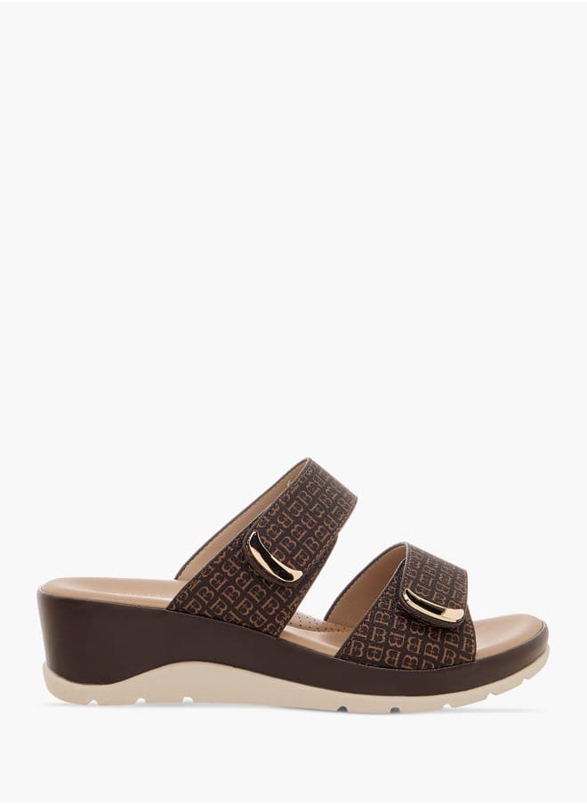 Flora Bella By Shoexpress Women Monogram Print Slip-On Comfort Sandals  - Image 3