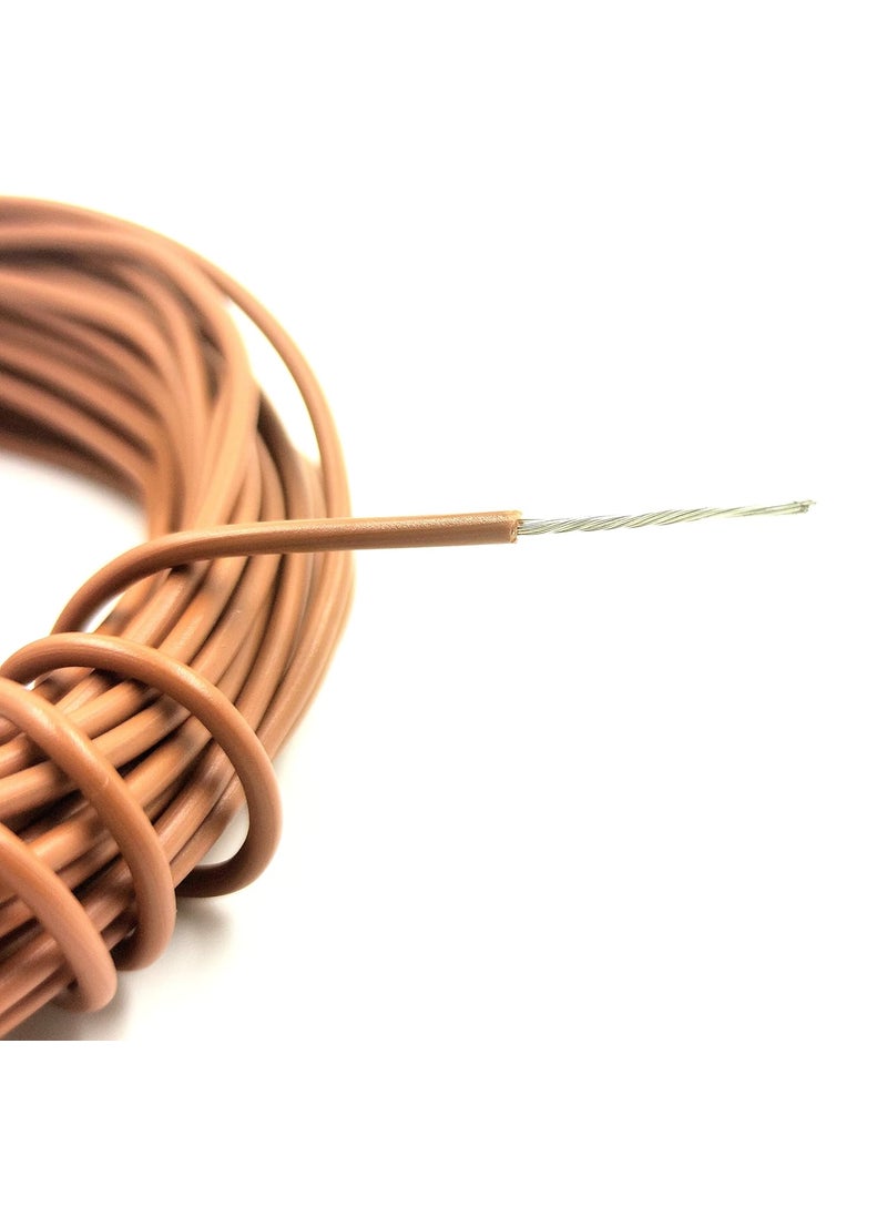 Invento INVENTO 20mtr 20 AWG 05 sqmm 15A Tinned Copper PVC Wire Flexible Brown Cable 17mm Dia High Temperature for DIY  - Image 2