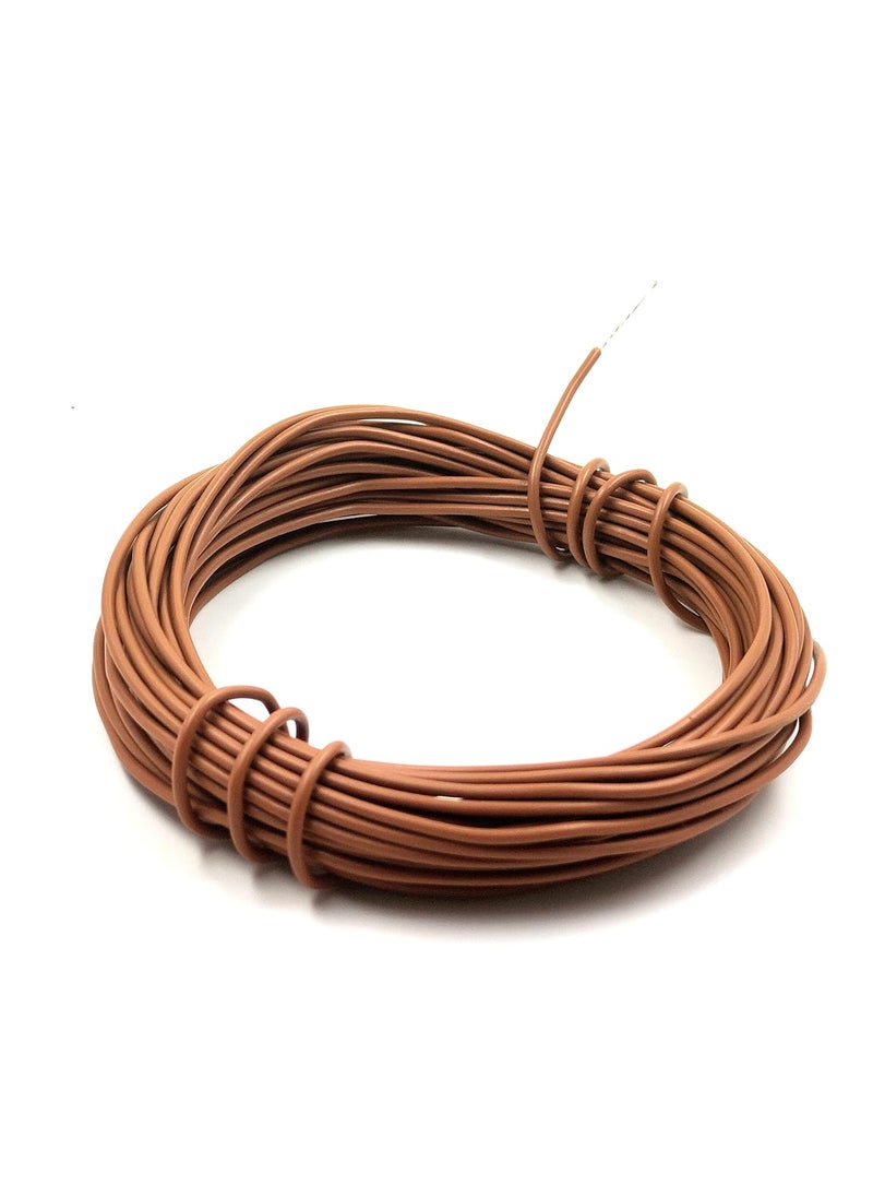 Invento INVENTO 20mtr 20 AWG 05 sqmm 15A Tinned Copper PVC Wire Flexible Brown Cable 17mm Dia High Temperature for DIY  - Image 1