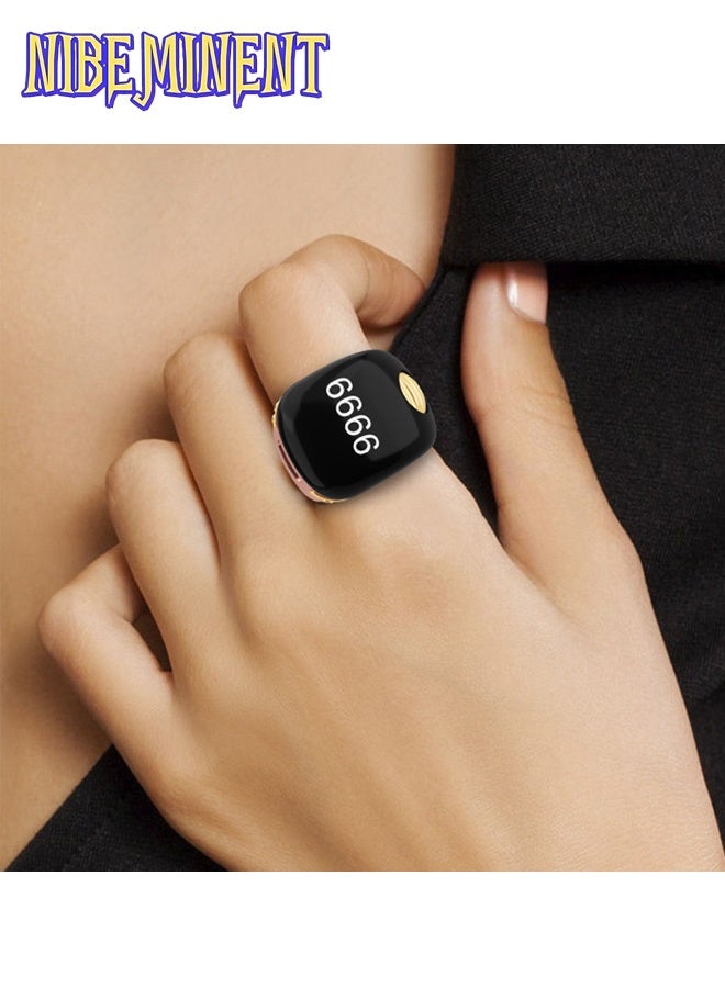 NIBEMINENT Portable Tasbeeh Ring with OLED Screen, Prayer Smart Counter with Silicone Ring, Automatic Counting, Comfortable for Daily Wear Rose Gold  - Image 4