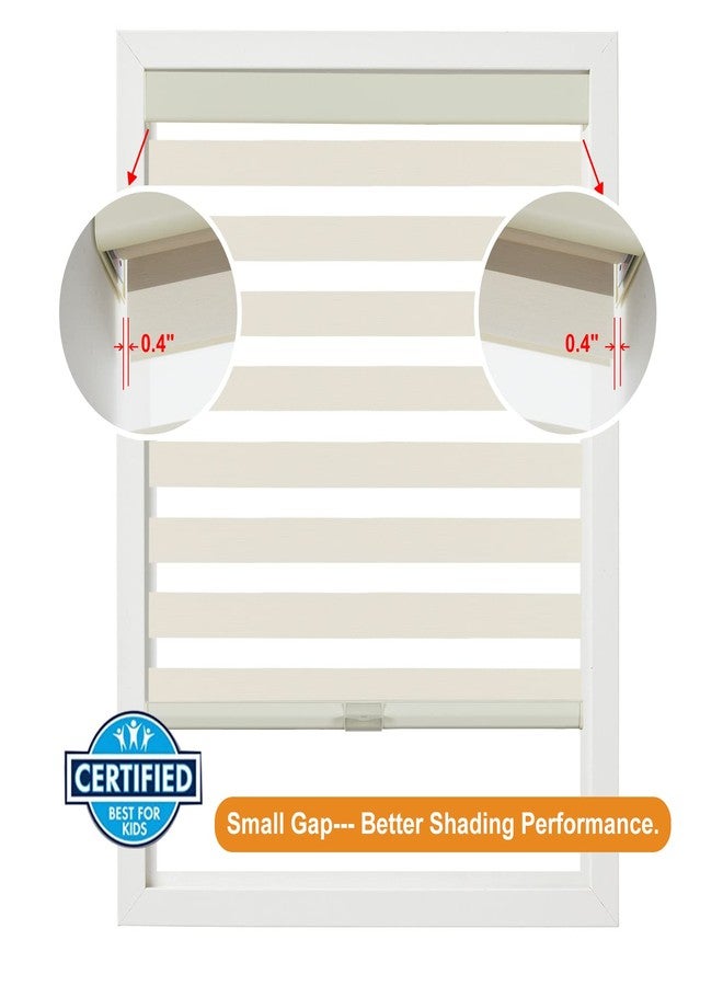 Persilux Cordless Zebra Blinds for Windows (24" W x 72" H, Beige) with Upgraded Cassette Free-Stop Light Filtering Dual Layers Sheer Roller Shades Thermal Insulated Blinds for Office & Living Room - Image 5