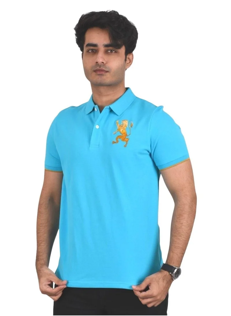 GIORDANO Men's Lion Polo - Blue