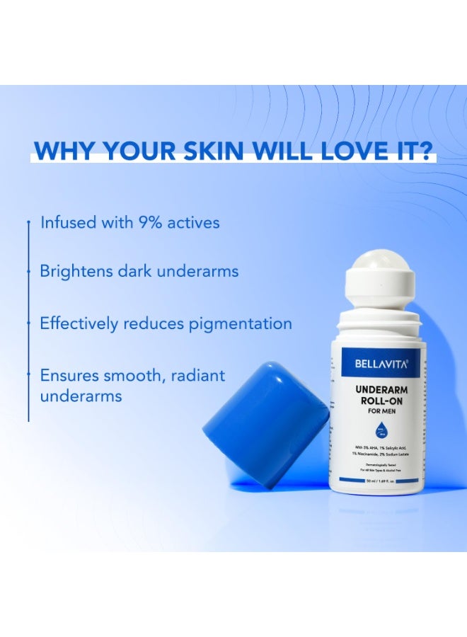 Bella Vita Organic BELLAVITA Deo White Natural Underarm Roll On Deodorant for Men |Control Odour|Alcohol-Free| Antiperspirant for Long Lasting Freshness, 50ml - Image 5