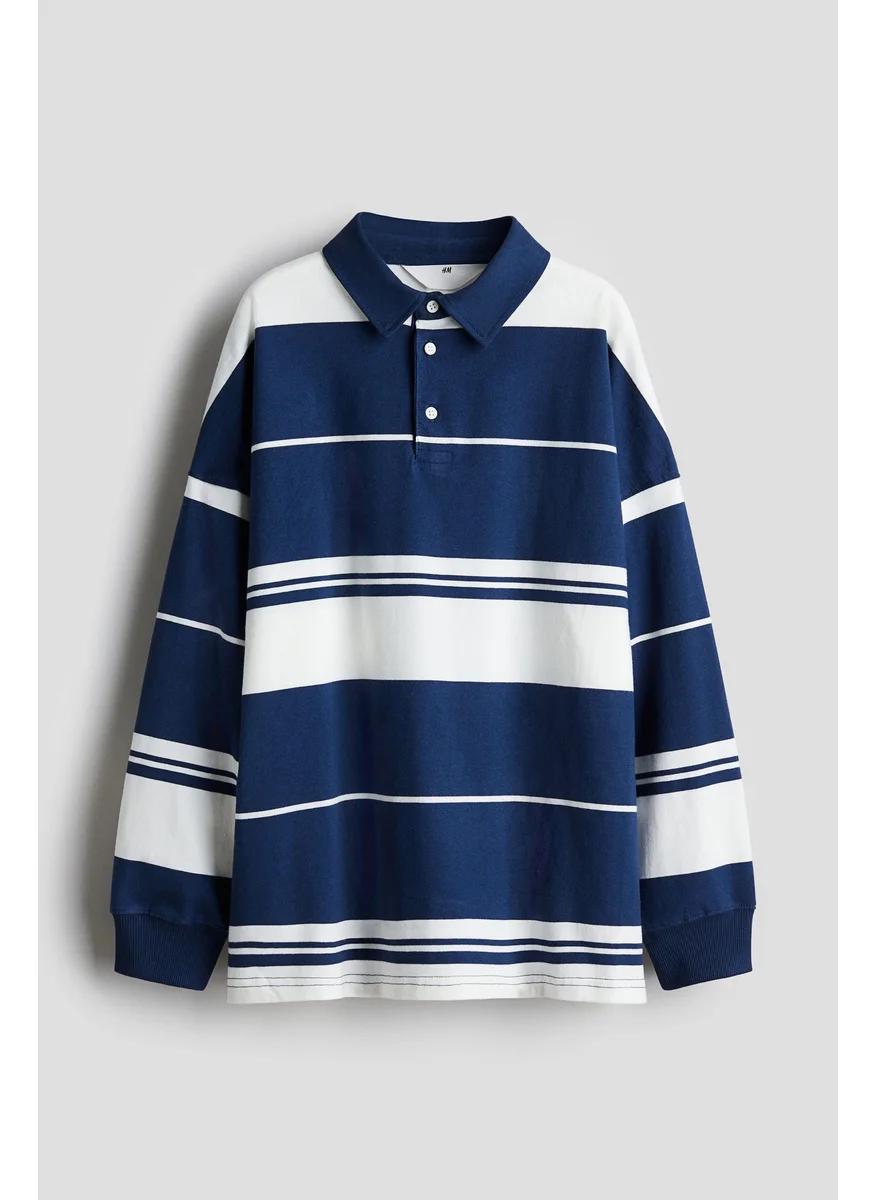 H&M Cotton Jersey Rugby Shirt