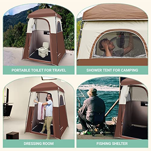 KingCamp Camping Shower Tent with Shower Bag Privacy Shelter Changing Room 1 Room Toilet Tent - Image 5