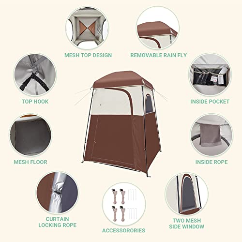 KingCamp Camping Shower Tent with Shower Bag Privacy Shelter Changing Room 1 Room Toilet Tent - Image 3