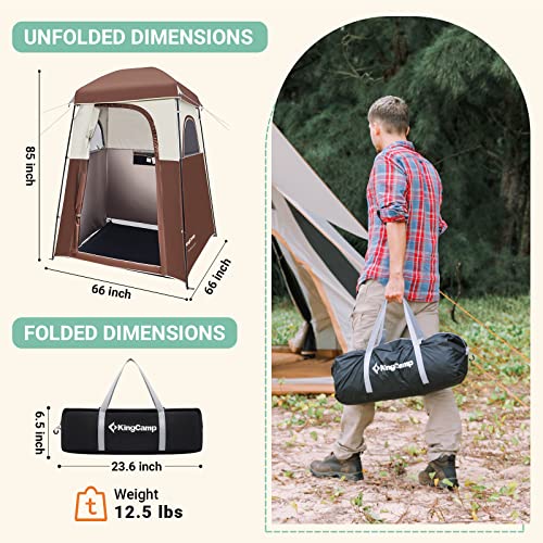 KingCamp Camping Shower Tent with Shower Bag Privacy Shelter Changing Room 1 Room Toilet Tent - Image 2