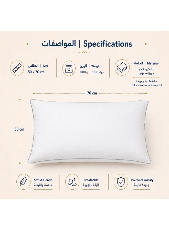 Set of 5 Premium Microfiber Pillows, 50×70 cm – 1100 g - Image 4