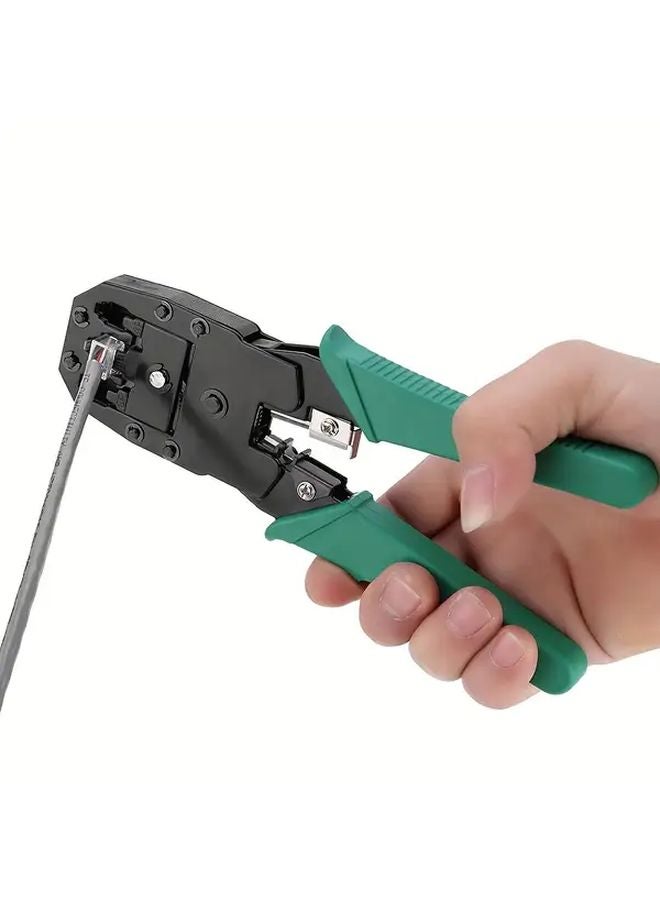 2pcs Green Metal Wire Stripper Crimper Pliers with Mini Cable Punch Hand Tools - Image 4