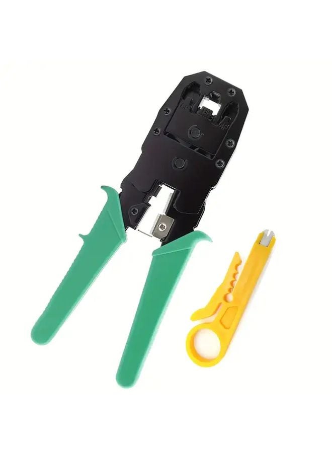 2pcs Green Metal Wire Stripper Crimper Pliers with Mini Cable Punch Hand Tools - Image 2
