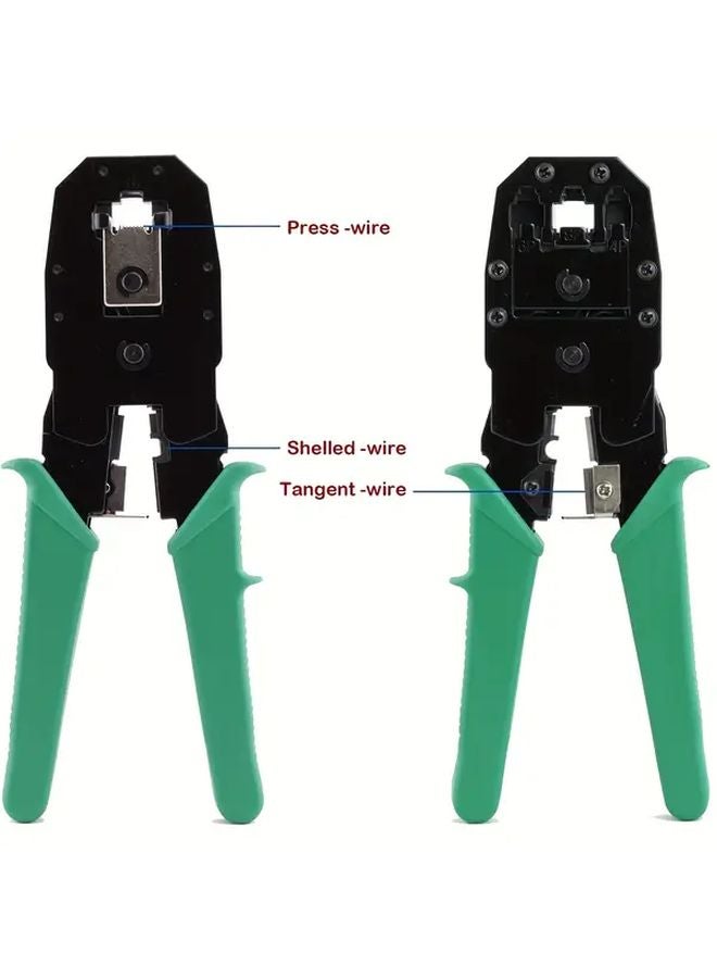 2pcs Green Metal Wire Stripper Crimper Pliers with Mini Cable Punch Hand Tools - Image 5