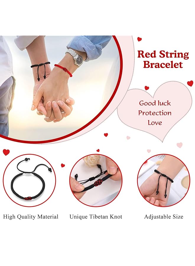 erorex Red String Bracelets Protection Adjustable Good Luck Knot Bracelet For Couples Friends Family Women Men Girls Boys Attraction Bracelets For Lover Best Friend Boyfriend Girlfriend Anniversary - Image 2