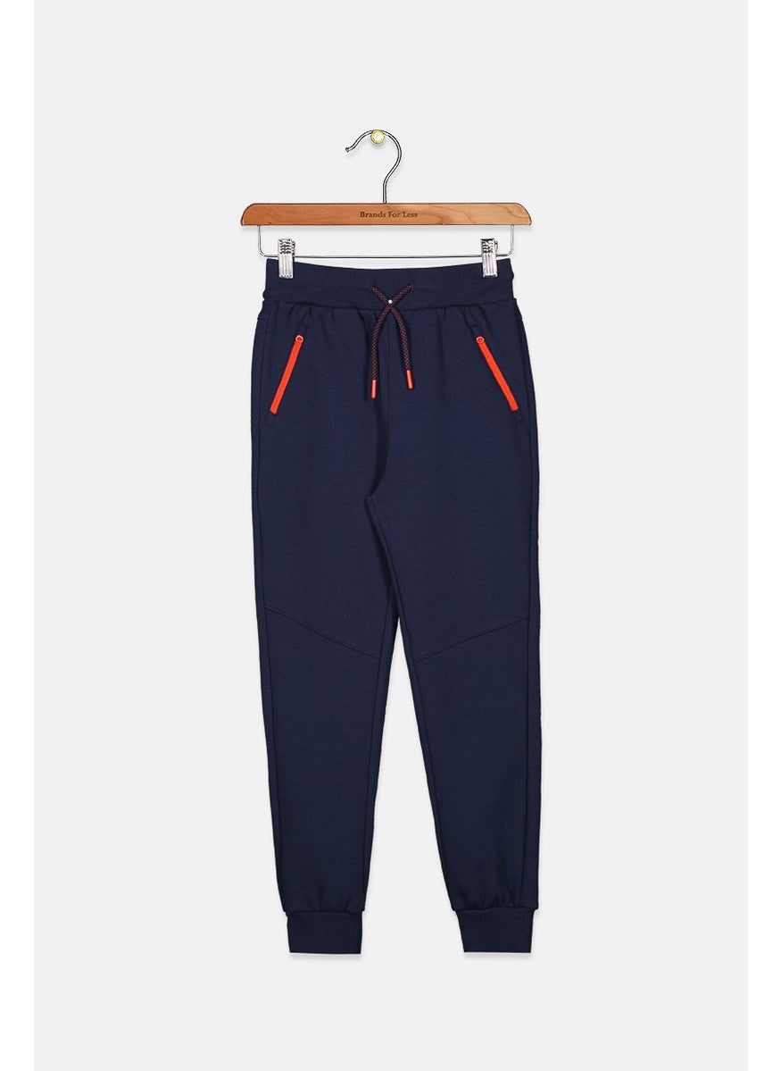 Tchibo Kids Boy Regular Fit Plain Sweatspants, Navy  - Image 1