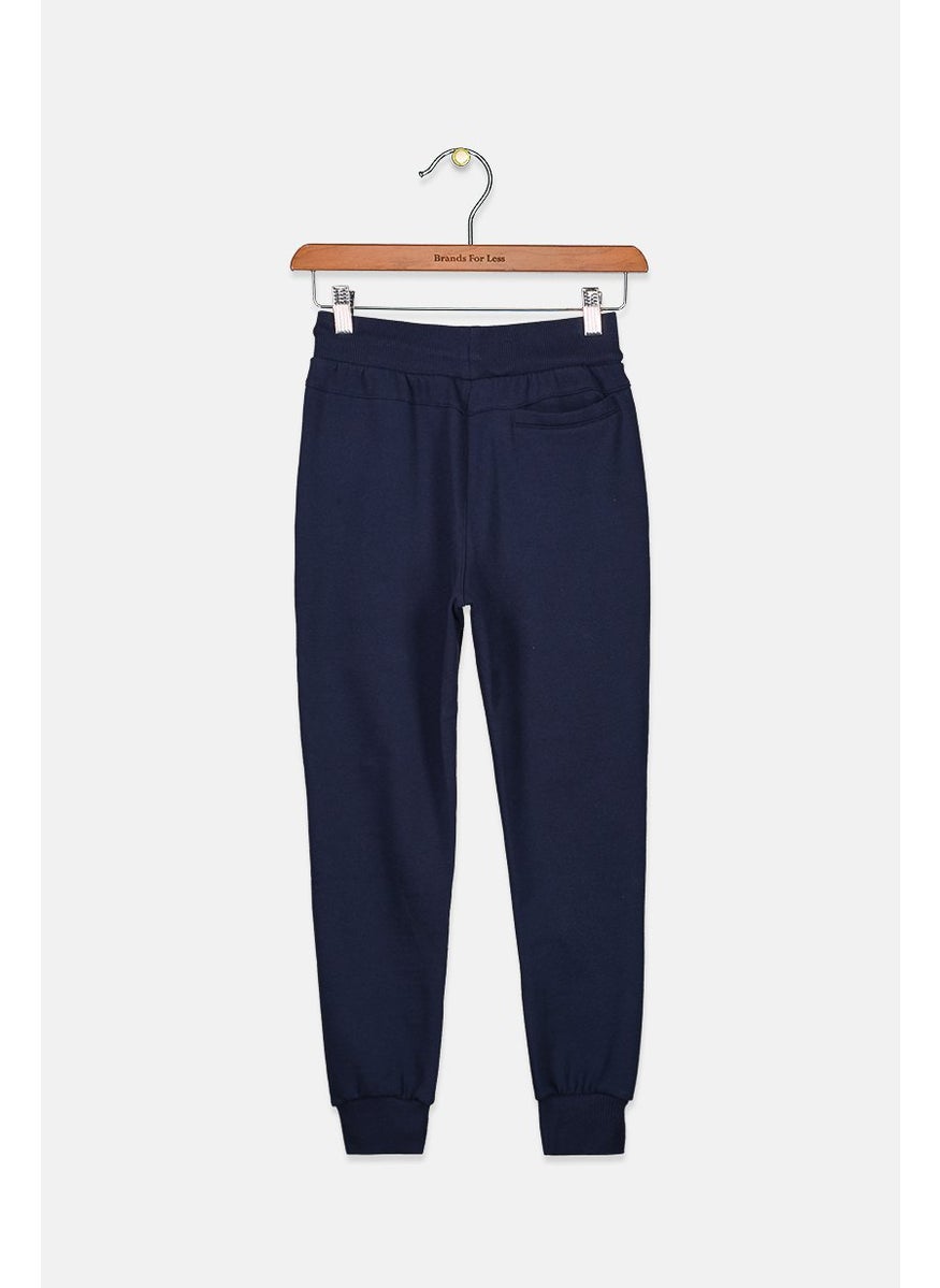 Tchibo Kids Boy Regular Fit Plain Sweatspants, Navy  - Image 2