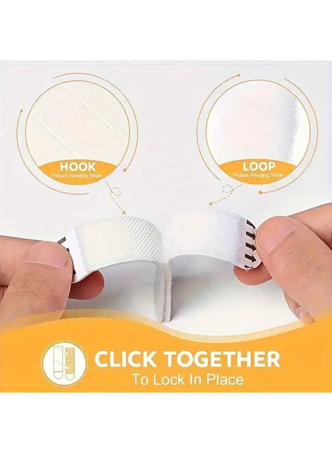 شرائط تعليق الصور الكبيرة 100 زوج 200 قطعة معلقات حائط لاصقة خالية من التلف لا حاجة للأدوات ديكور منزلي أبيض تركيب سهل - Image 4