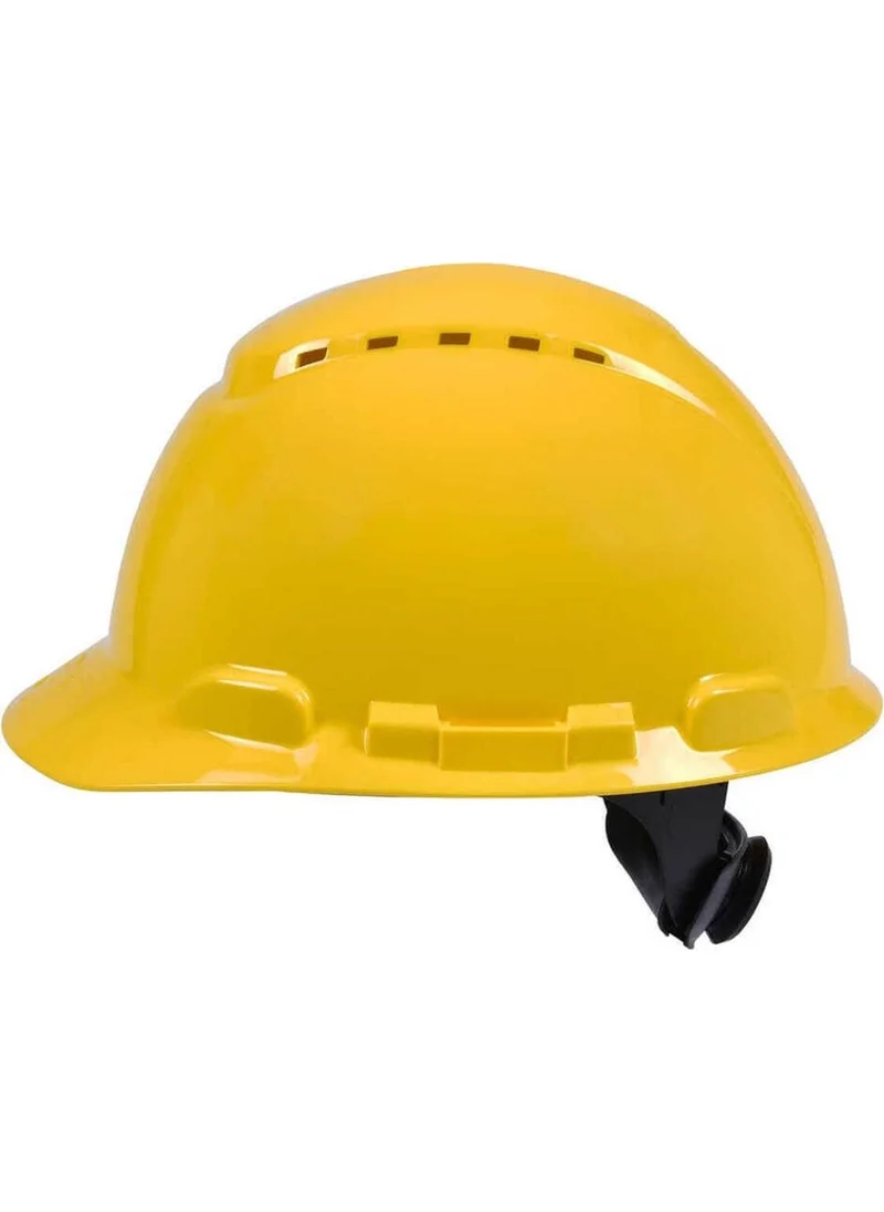 3M ™ H-700N-GU Hard Hat, Latch, Vented, Plastic Sweatband Helmet / Yellow