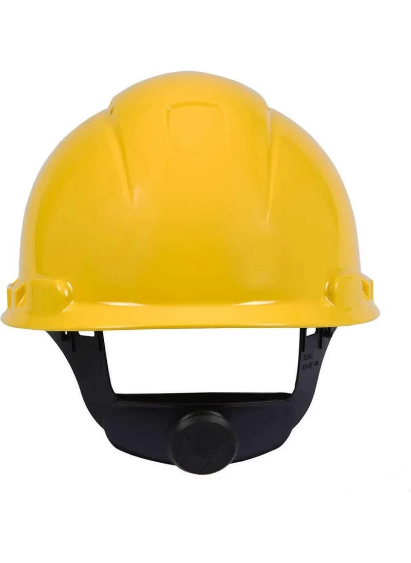 3M ™ H-700N-GU Hard Hat, Latch, Vented, Plastic Sweatband Helmet / Yellow
