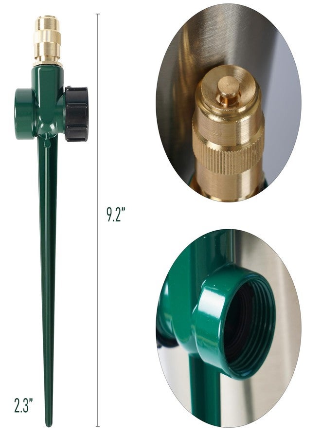 مجموعة ليولو تول المكونة من قطعتين من رشاشات العشب المعدنية، رشاش نحاسي أوتوماتيكي بقاعدة مدببة، فوهة رشاش قابلة للتعديل بزاوية 360 درجة لتغطية مساحة كبيرة لري العشب والفناء والحديقة. - Image 2