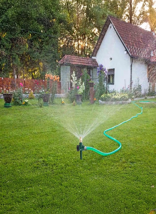 مجموعة ليولو تول المكونة من قطعتين من رشاشات العشب المعدنية، رشاش نحاسي أوتوماتيكي بقاعدة مدببة، فوهة رشاش قابلة للتعديل بزاوية 360 درجة لتغطية مساحة كبيرة لري العشب والفناء والحديقة. - Image 5