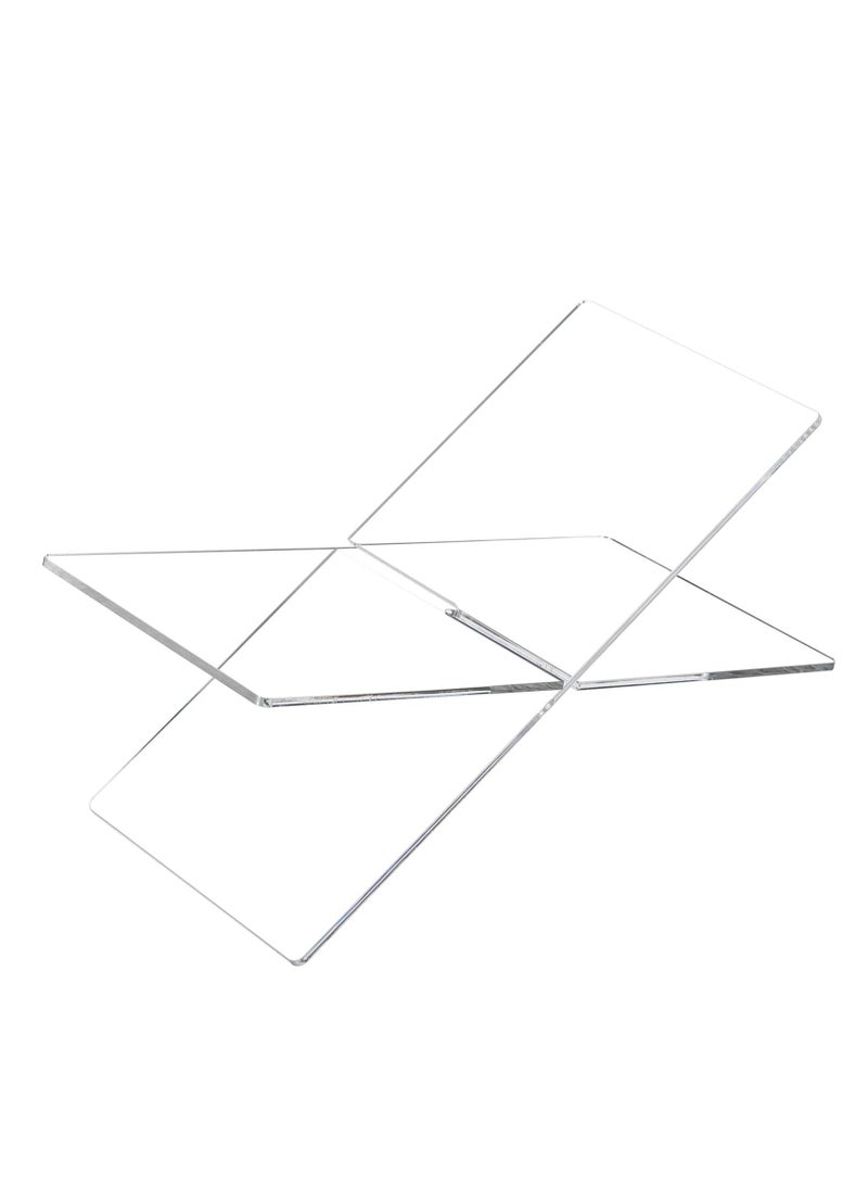Transparent Clear Acrylic Book Holder 2 Piece Reading Stand for Open and Closed Books, Magazines, Textbooks 4" x 8" x4" - Image 3