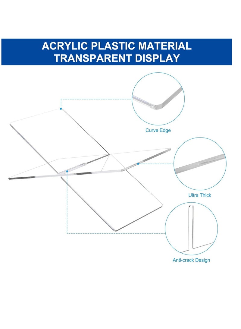 Transparent Clear Acrylic Book Holder 2 Piece Reading Stand for Open and Closed Books, Magazines, Textbooks 4" x 8" x4" - Image 5