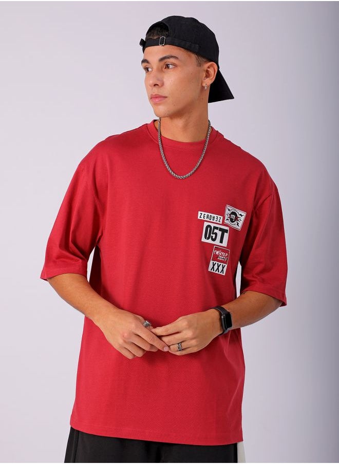 Men's Casual Oversized Placement Print Crew Neck Short Sleeve T-Shirt - pzsku/ZED73C36436011942C386Z/45/_/1737026712/2883a428-fc9a-4d37-b01d-7e1e13efdb95